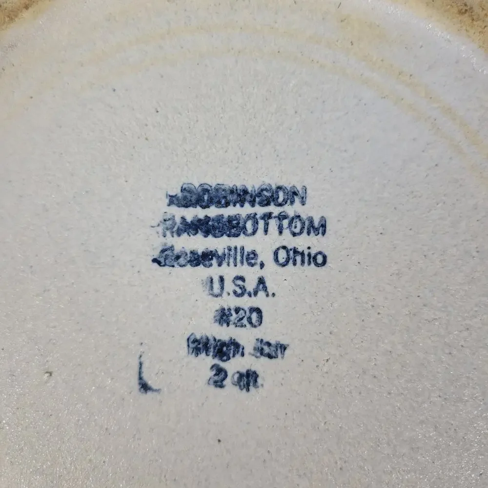 Vintage Roseville Stoneware Robinson Ransbottom High Jar White Crock 2qt #20 USA